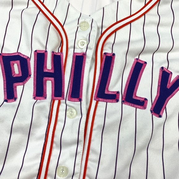 Vtg Soho Babe Sports Philly Baseball Top Shirt - Picture 3 of 7